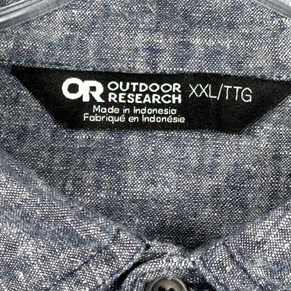 Outdoor Research Ironhorse Shirt Mens XXL Blue Hemp Cotton Button Down 279952 - Picture 3 of 9